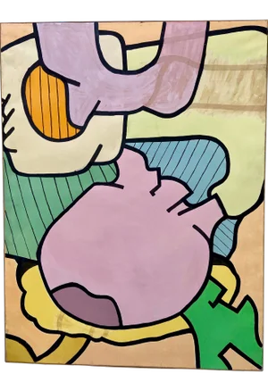 1960s Eisenstaedt-Inspired Abstract Expressionist Oil Painting by Patricia Sloane