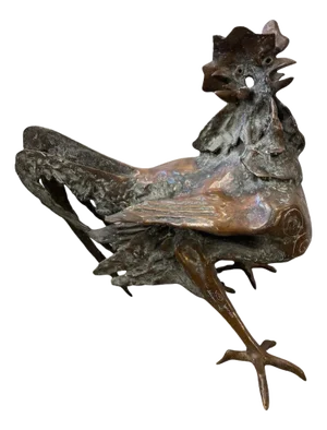 Lost-Wax Cast Bronze Gallo Rooster Sculpture attributed to Luciano Minguzzi, 1970s