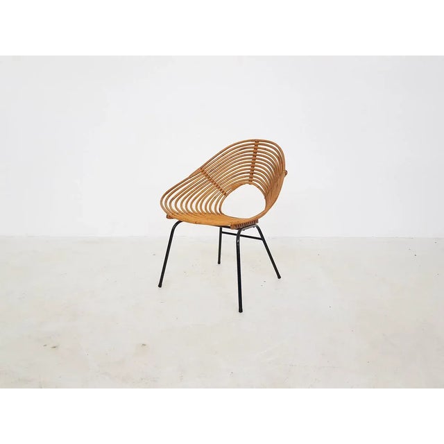 Dutch Rattan Lounge Chair from Rohe Noordwolde, 1950s For Sale - Image 14 of 14