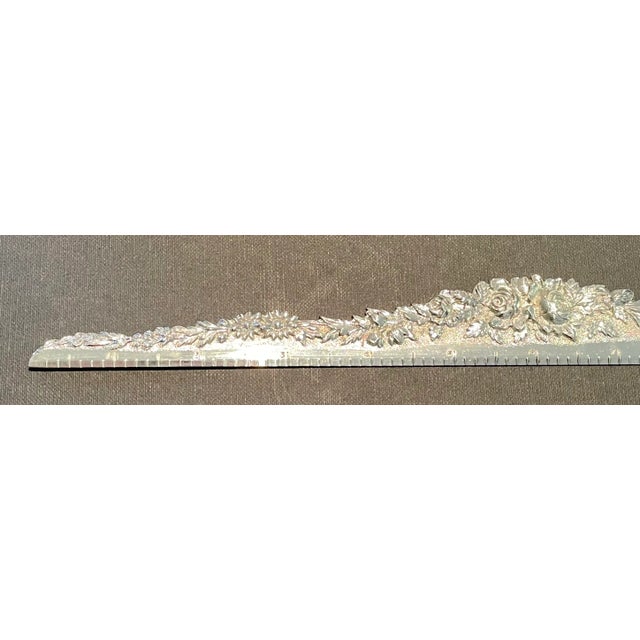 Mid 20th Century Vintage S. Kirk and Sons Hand-Chased "Repoussé" Sterling Silver 12 Inch Ruler For Sale - Image 5 of 13