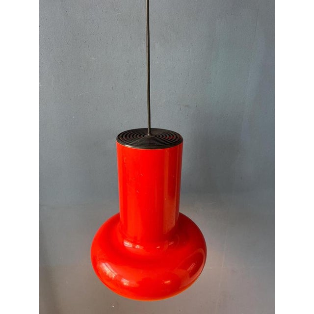 Vintage Space Age Red Cone Pendant Lamp For Sale - Image 4 of 11