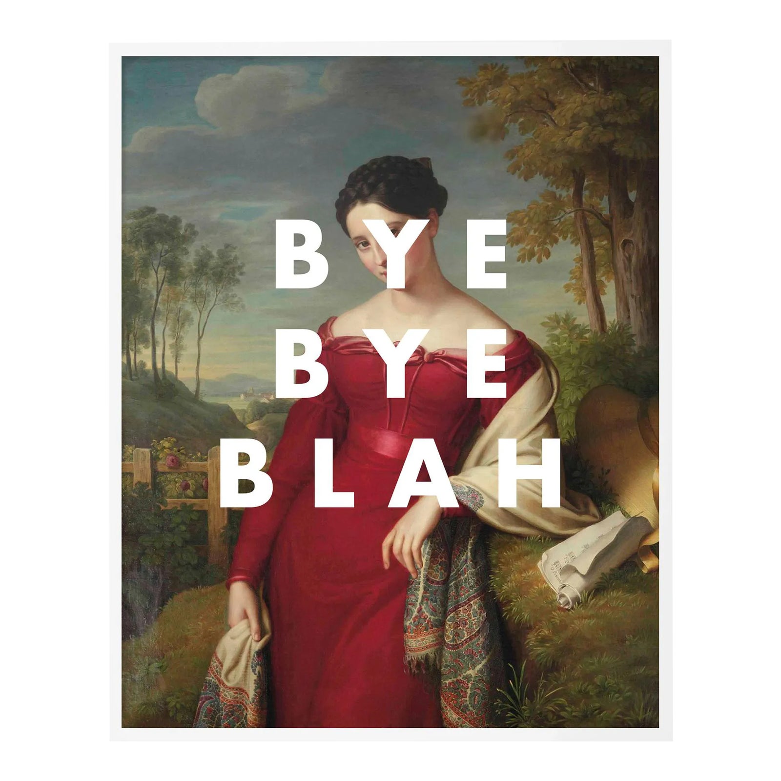 Bye Bye Blah by Lara Fowler in White Framed Paper, Medium Art Print ...