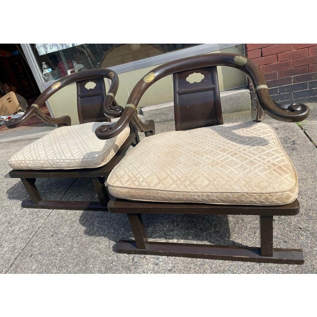 Baker Furniture Far East Collection Arm Chairs #2510 by Michael Taylor - a Pair For Sale - Image 11 of 12
