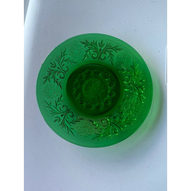 Forest Green 1950s Mid Century Sandwich Forest Green Anchor Hocking Glassware -Set of 8 For Sale - Image 8 of 9