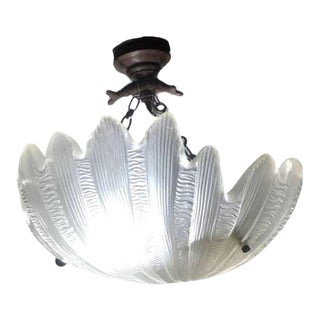 Lalique Style Opaque Shell Form Pendant For Sale