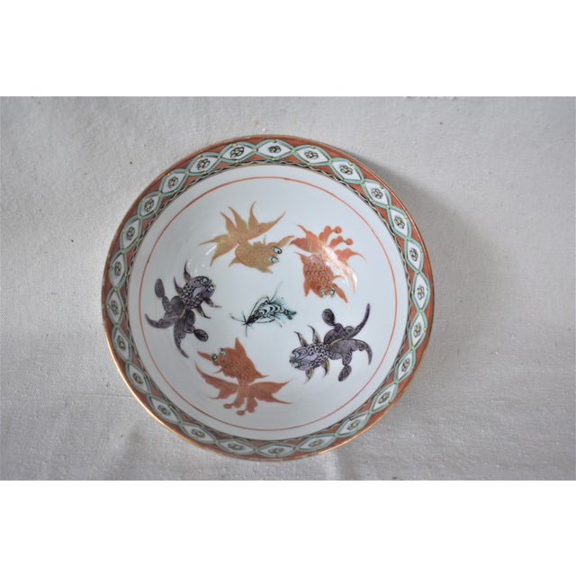 Ceramic Vintage Chinese Koi Bowl For Sale - Image 7 of 7