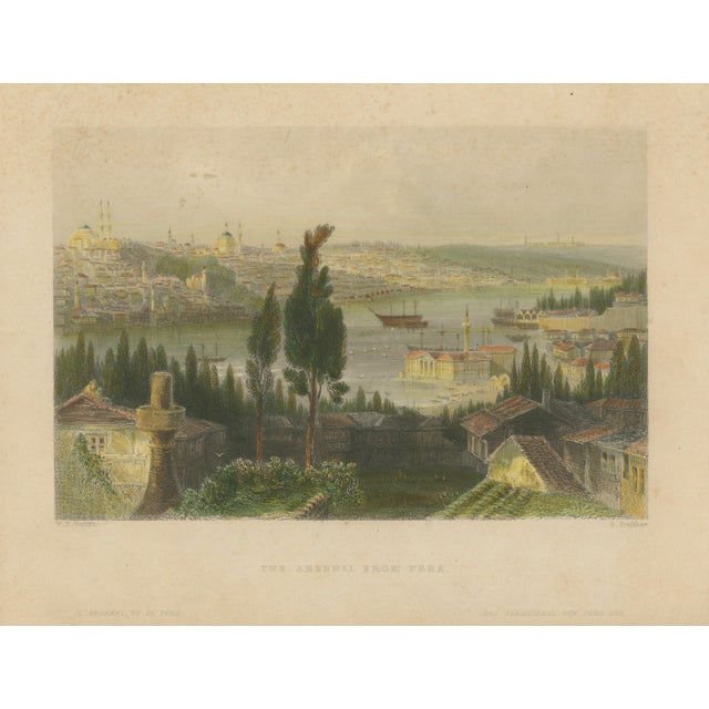 After Bartlett, Bosporus Harbor View from Pera, 1839, Engraving For Sale - Image 3 of 10