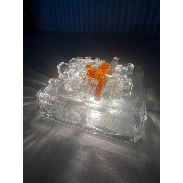 Vintage Italian Sculptural Glass Wall Light from Poliarte, 1970s For Sale - Image 15 of 15