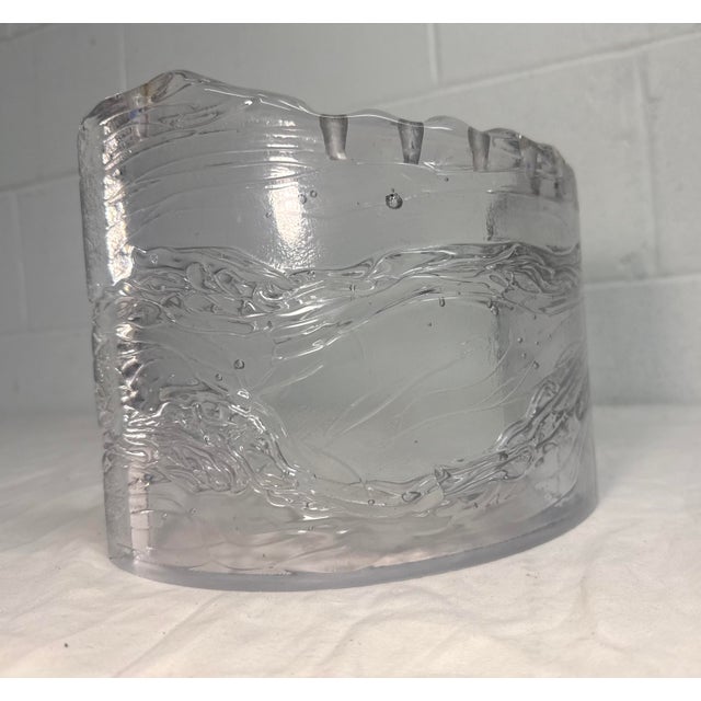 Cast Studio Glass Menorah by Joel & Candace Bless Curved Shape Brutalist Waves For Sale - Image 9 of 15