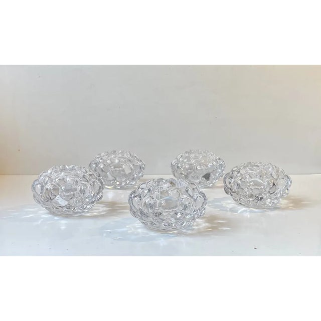 Glass Raspberry Glass Candleholders by Anne Nilsson for Orrefors, Set of 5 For Sale - Image 7 of 7