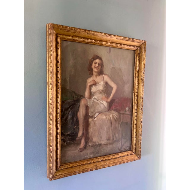 Attilio Toro, Portrait of a Woman, 1920s-1940s, Oil Painting, Framed For Sale - Image 6 of 9