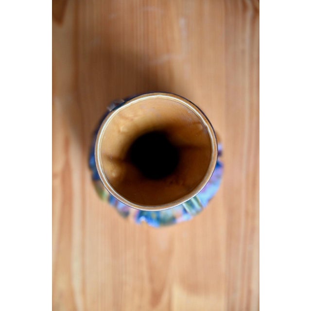 Ceramic Vintage Glazed Ceramic Amphora Vase with Iridescent Drips, 1970s For Sale - Image 7 of 10