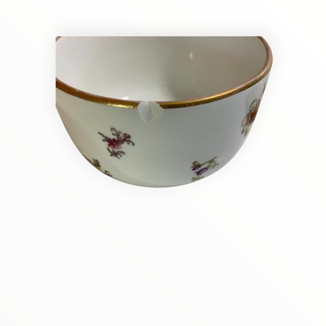 Antique Meissen Chipped Porcelain Covered Sugar Bowl Floral Rosebud Seconds Mark Germany 1924-1934 For Sale In Palm Springs - Image 6 of 7