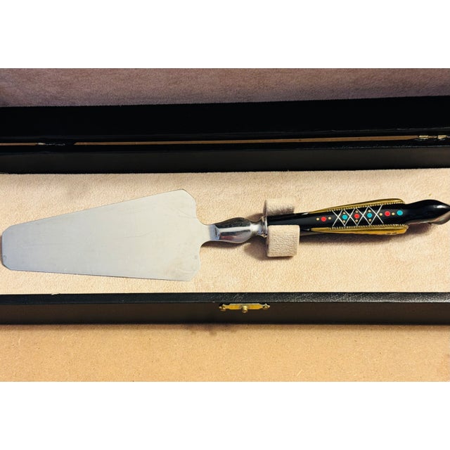 New Late 20th Century Authentic S&s Haddad Family Jezzine Dessert Server Never Used For Sale In Los Angeles - Image 6 of 12