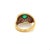 1 Carat Cabochon Natural Emerald Toi Et Moi Ring in 18k yellow gold, Size 7 For Sale - Image 4 of 8
