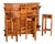 Brutalist Bar and Bar Stools in Pine, 1970s, Set of 4 For Sale