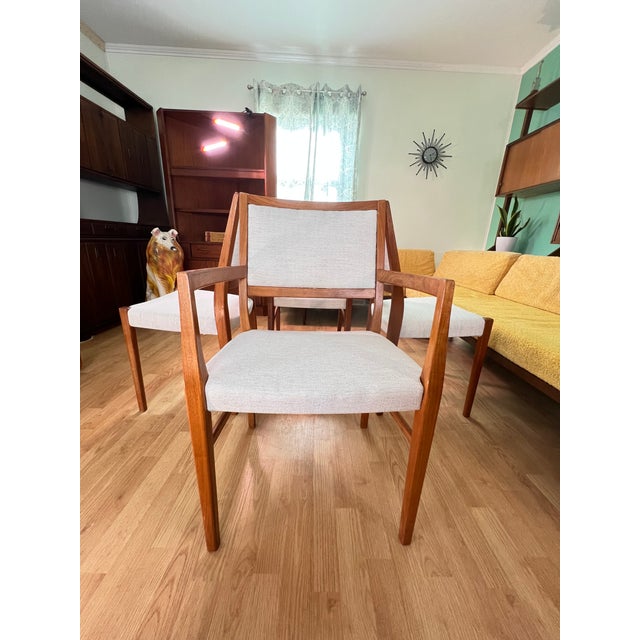 These beautiful Mid-Century Modern dining chairs are a set of 4 by Svegards Markaryd, a sought-after Swedish maker from...
