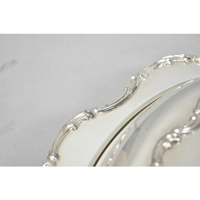 Metal Vintage Victorian Style Silver Plated Covered Vegetable Serving Dish Platter For Sale - Image 7 of 14