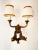 Bronze Wall Lights with Fish and Silk Lampshades For Sale - Image 6 of 10