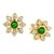 Syna Yellow Gold Emerald and Diamond Earrings, a Pair For Sale