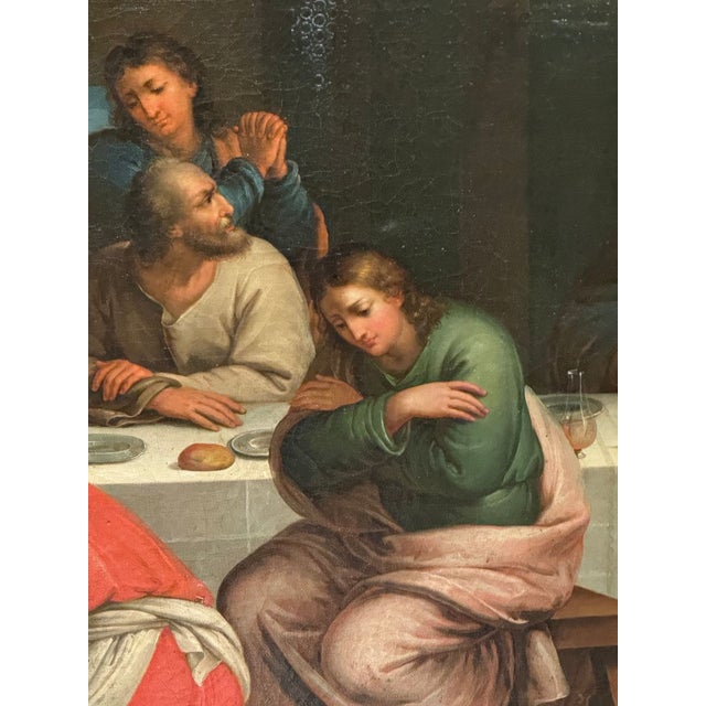 19th Century 19th C. Italian Oil Painting of Jesus Washing Feet For Sale - Image 5 of 13