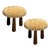 Contemporary, Danish Modern, Sheepskin Stools, Honey Shearling, Maple For Sale