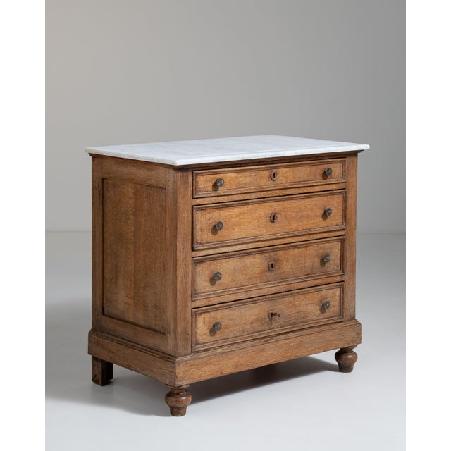 French Marble-Top Chest of Drawers, Antique, France, Circa 1900 For Sale - Image 4 of 14