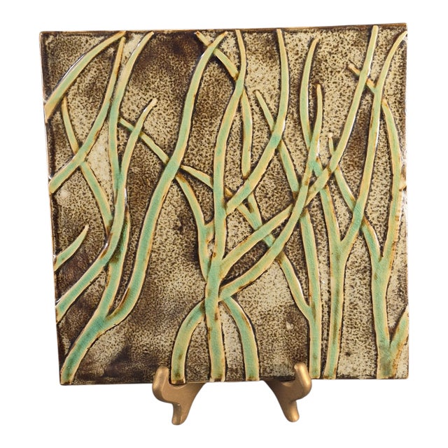 Ceramic Vintage Fortunata Wall Hanging Italian Majolica Ceramic Trivet Tile #2 For Sale - Image 7 of 7