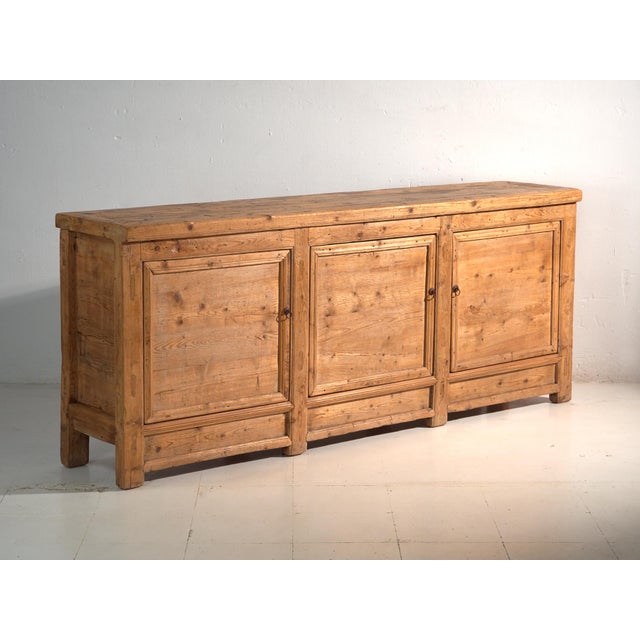 Wooden Sideboard with Three Doors, 1920s For Sale - Image 13 of 13
