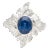 Natural 1.52 Carat Oval Blue Sapphire and Diamond Platinum Floral Ring For Sale