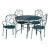Antique Garden Table & Chairs, Set of 5 in Dark Green Patio For Sale