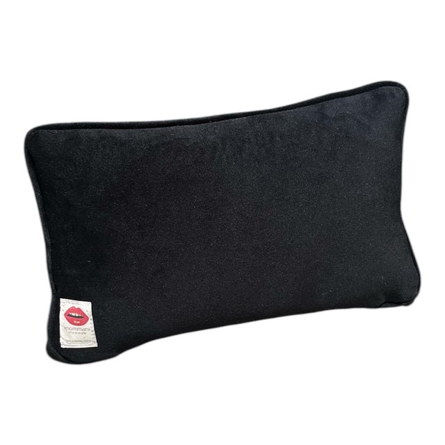 Hand-Embroidered Needlepoint "Cig Break" Original Pillow, Custom For Sale - Image 4 of 4