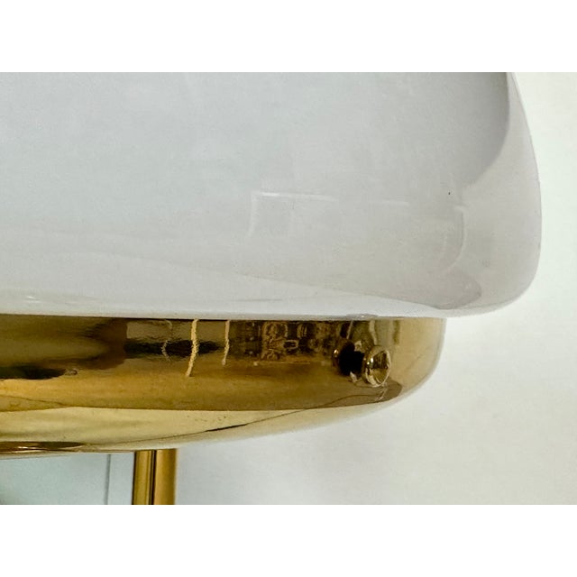Metal Brass Table Lamp with Opal Glass Dome, Germany, 1970s For Sale - Image 7 of 15