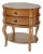 Ethel 25 in. W Oval Wood 2 Drawer Accent Table with Open Shelf, Olive Ash For Sale