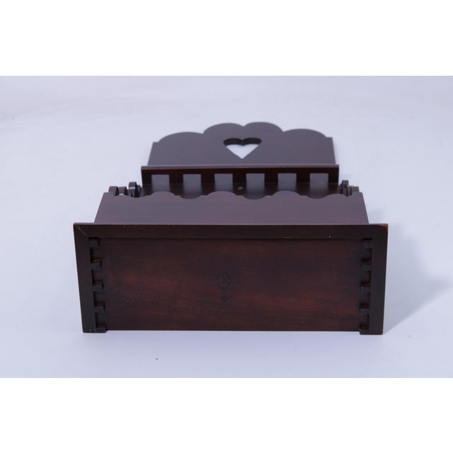1980s Virginia Metalcrafters Colonial Williamsburg Mahogany Spoon Display Rack For Sale - Image 11 of 12