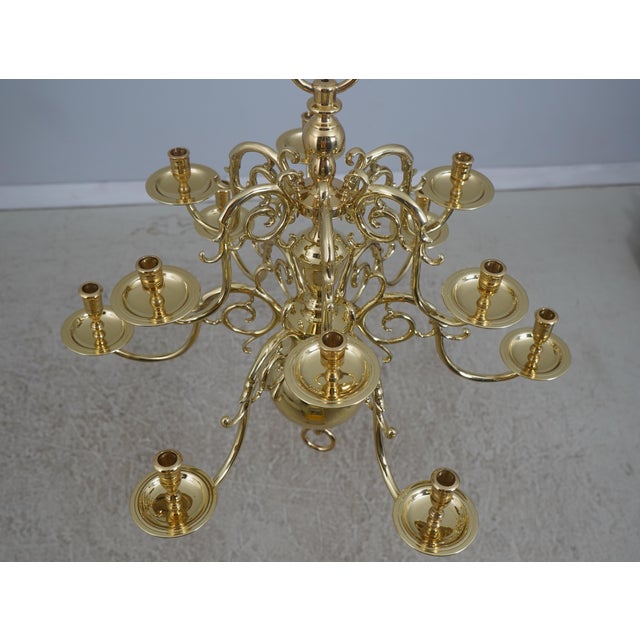 Virginia Metalcrafters Virginia Metalcrafters Colonial Williamsburg Brass Chandelier For Sale - Image 4 of 10