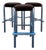 Chrome Bar Stools With Chocolate Velvet Seats, Set of Three,Vintage Mid Century For Sale