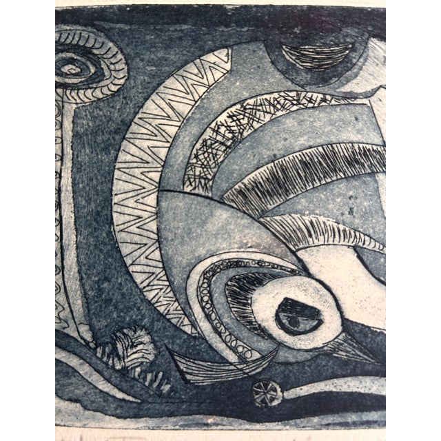 Vintage Original Hand-Signed Annette Robyns Etching "Bird of Time" For Sale - Image 4 of 5