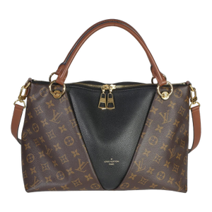 Black Monogram Canvas V Tote MM