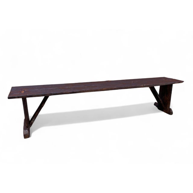 Not Yet Made - Made To Order 84" Archaic’s Made-to-Order Farmhouse Bench of Espresso Finished Reclaimed Barnwood For Sale - Image 5 of 10