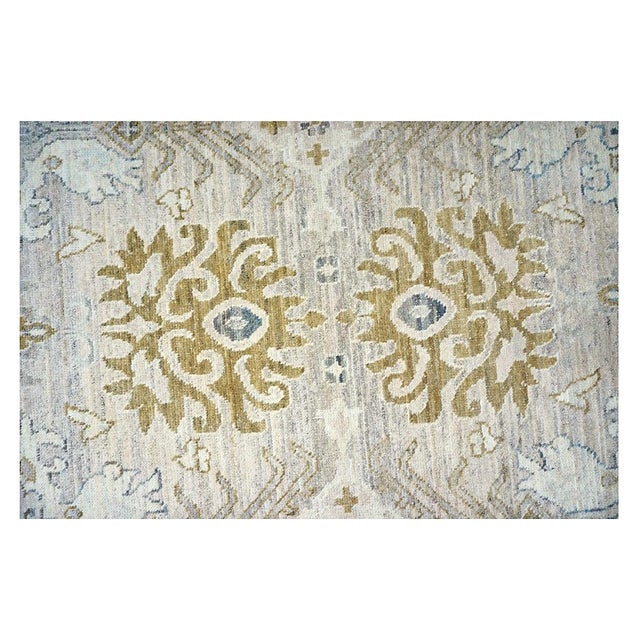 21st Century Turkish Oushak 10x14 Beige, Ivory, & Gold Handmade Area Rug #1144072 For Sale - Image 9 of 11