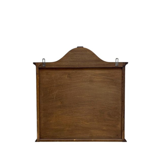 Brown Walnut Veneer Wall Display Cabinet with Ornament and White Shelves, 1960s For Sale - Image 8 of 11