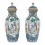 Pair of Early 20th Century Chinese Six Sided Covered Porcelain Vases For Sale