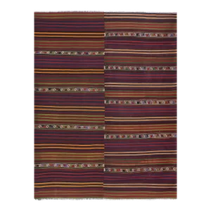 1960s Mid-20th Century Wool Large Anatolian Kilim Rug 9'8'' X 12'9''