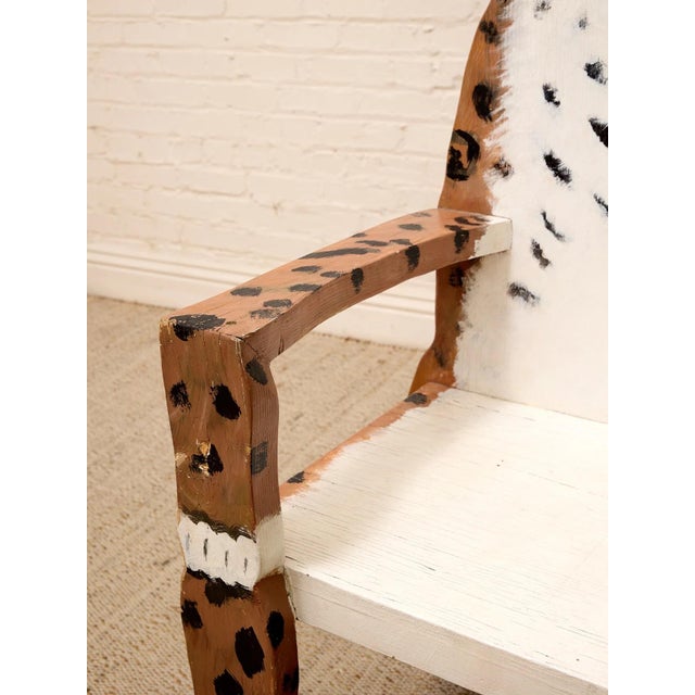 Burnt Umber Vintage Hand-Painted Leopard Figural Chair For Sale - Image 8 of 9