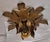 Flat Florentine Ceiling Lamp with Gold-Bronze Metal Frame, 1980s For Sale - Image 4 of 8
