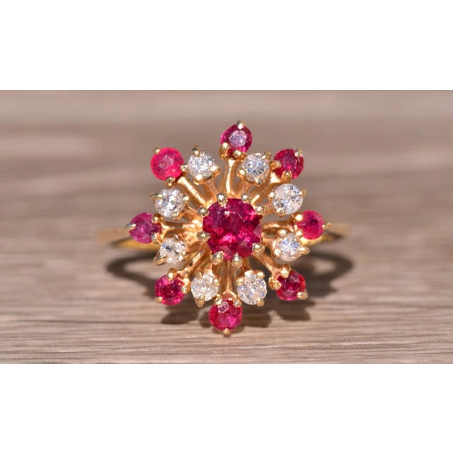 The Lisa: Ruby Cocktail Ring with Diamonds For Sale In Philadelphia - Image 6 of 9