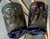 Circa 1969 St. Clair Glass Inverted Fan & Feather Carnival Reproduction Iridescent Glass Tumblers – A Pair For Sale - Image 15 of 18