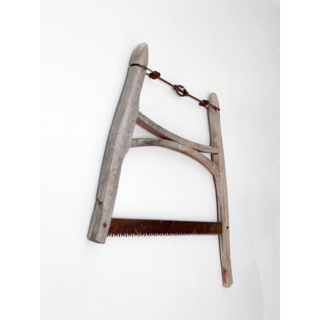 Antique Primitive Wooden Buck Saw For Sale - Image 10 of 12