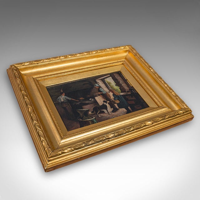 Antique Blacksmith's Cottage Painting, English School, Art, Picture, Figural For Sale - Image 9 of 10